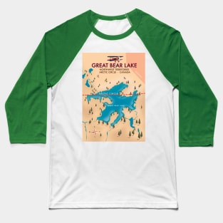 Great Bear Lake Canada Map Baseball T-Shirt